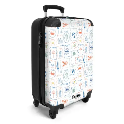 Bikini strand print kleurrijk NBS - Handbagage koffer - Kinderen Unisex middel -productfoto_3d