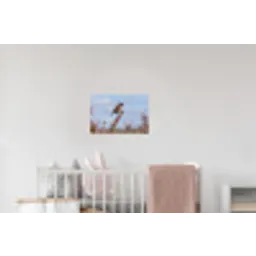 Roodborsttapuit - Heide - Paars - Natuur - Sfeervol Muursticker klein -kinderkamer