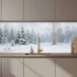 Bospad - Dennen - Sneeuw - Winter - Rustgevend keuken achterwand 2 middel zz_3dshopping