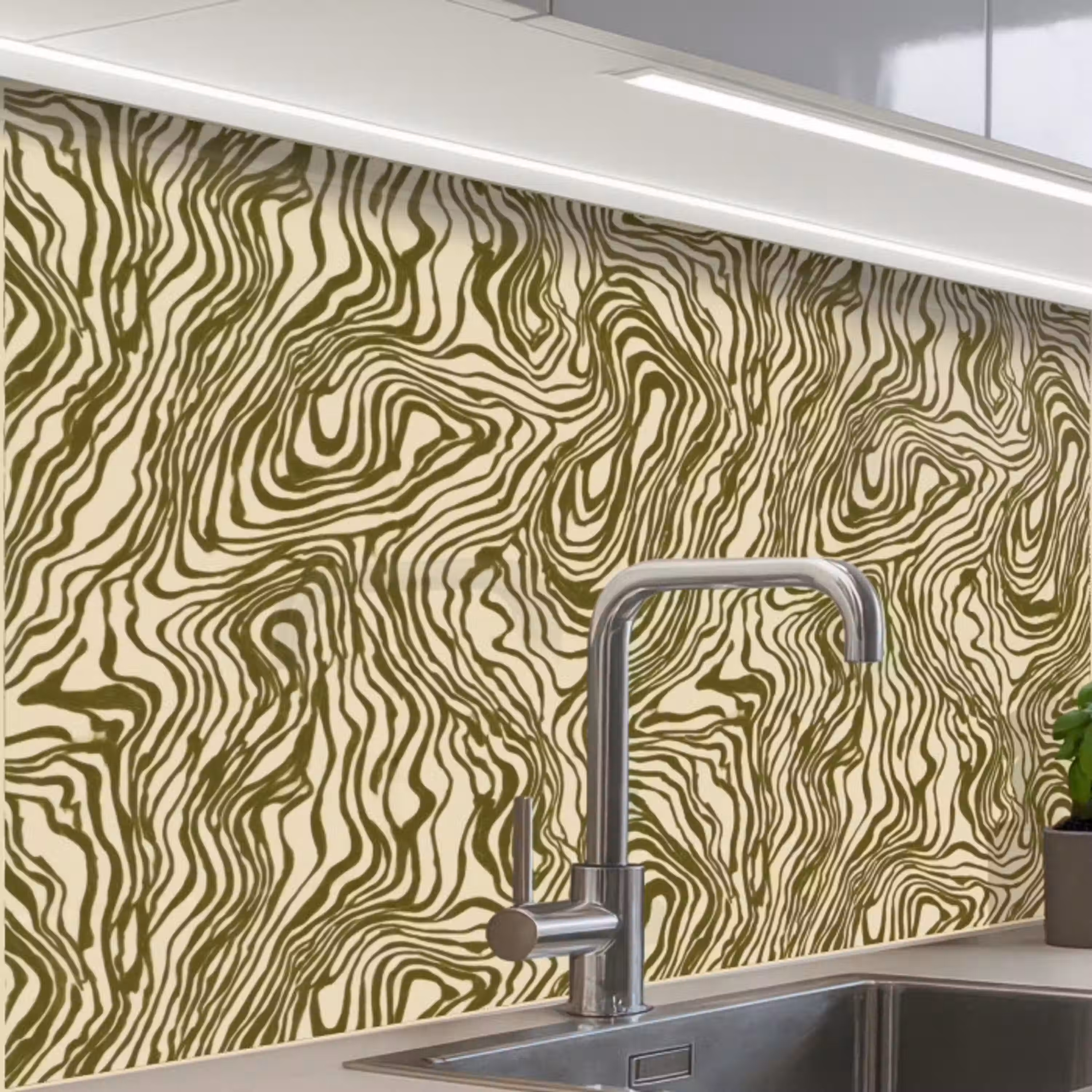 Abstract - Marmer - Groen keuken achterwand 2 middel 865 -zzzz3d_schuin