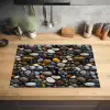 Geel - Kiezels - Glad Inductie beschermer vinyl 3mm klein 276 -sfeer5