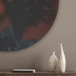 Vrouw - lychee - exotisch Akoestische PET Vilt - Rond klein -sfeer5_closeup