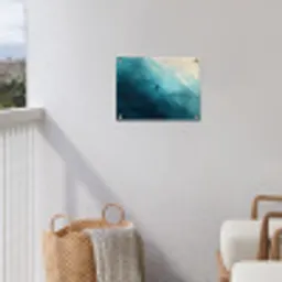 Zee - Silhouet - Abstract - Blauw tuinposter los doek klein -sfeer8