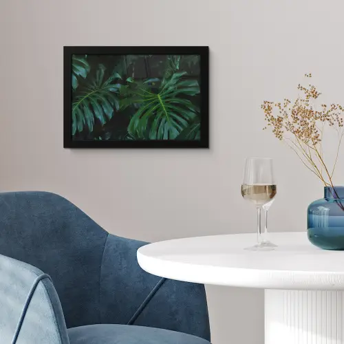 Monstera - Bladeren - Tropisch - Jungle fotolijst zwart zonder passe partout klein -sfeer4