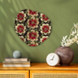 Bloemen - Klassiek - Patroon - Rood Wandcirkel Organisch Forex 3mm klein 629 -sfeer2