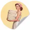 Handdoeken - Vrouw - Jurk - Roze Wandcirkel behangsticker klein -3d