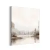 Rivierlandschap - Minimalistisch - Aardetinten aluminium wit klein -3d