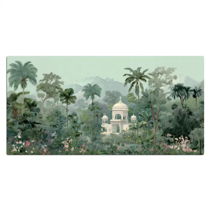 Tropische tuin - Koepelgebouw - Bloemen Muismat XXL klein -3d_leeg