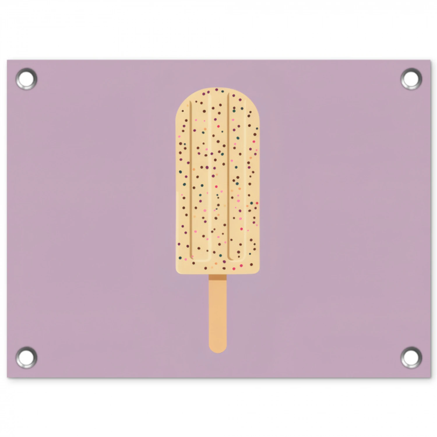 Beige - Ijsje - Spikkels tuinposter los doek klein -3d