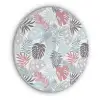 Monstera - Pastel - Bladeren - Tropical Akoestische PET Vilt - Rond klein -3d