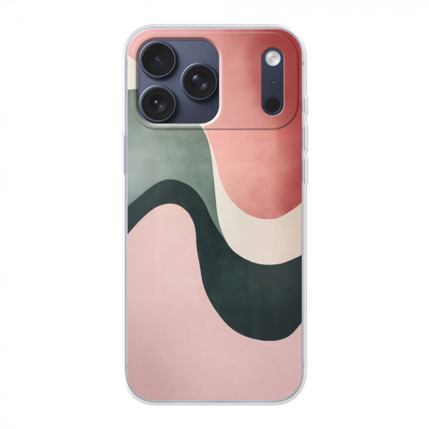 Abstract - Golven - Sierlijk - Roze Telefoonhoesje iPhone 17 Pro Max klein -3d