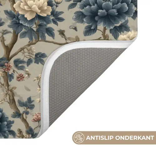 Pauw - Bloemen - Blauw Badmat klein 997 -USP_AntislipNL