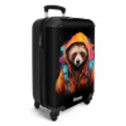 Wasbeer met oranje jas en verfspetters NBS - Handbagage koffer - Unisex middel -productfoto_3d