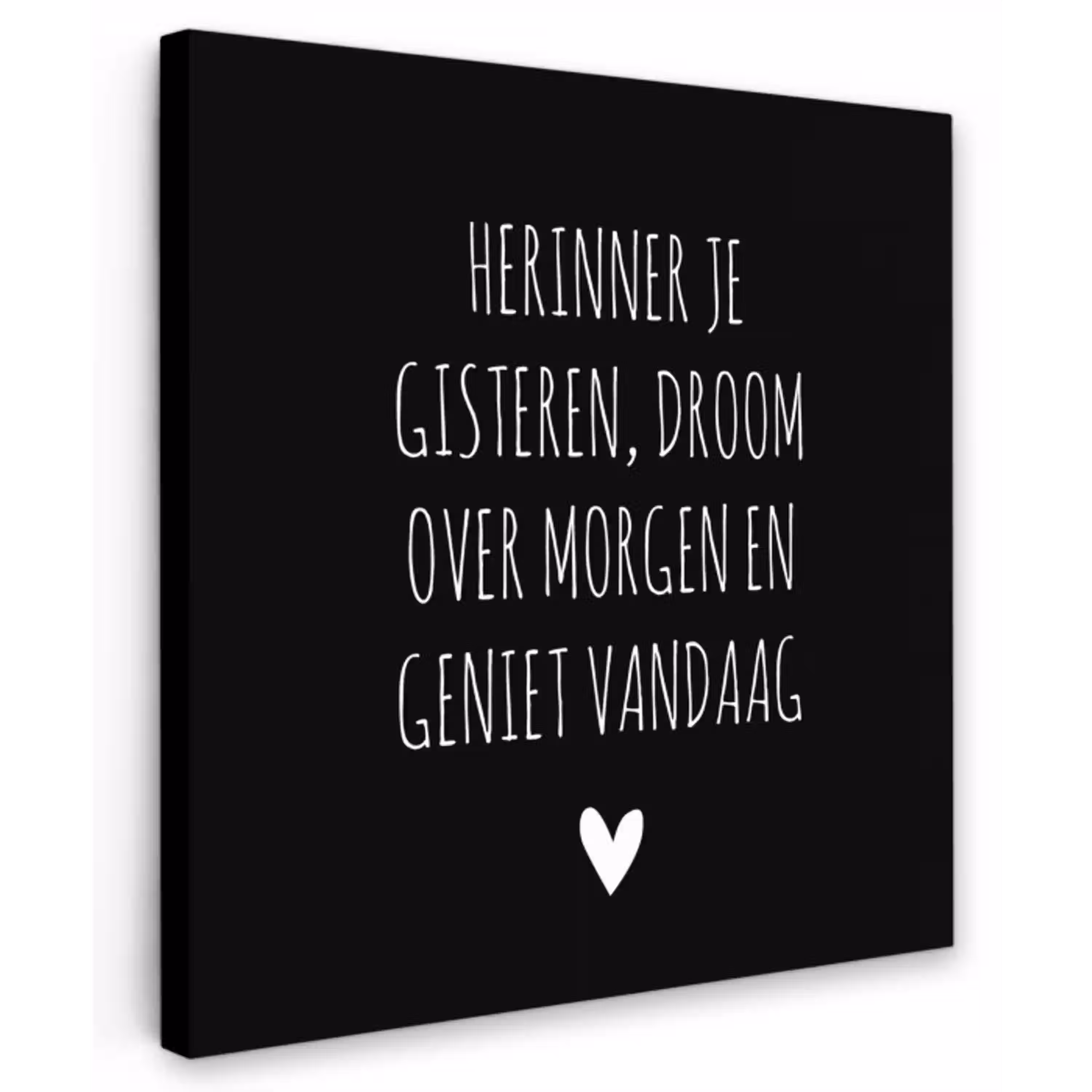 Herinner je gisteren droom over morgen geniet vandaag - Spreuken - Quotes Tuinposter op houten frame 2 cm dik klein -3d