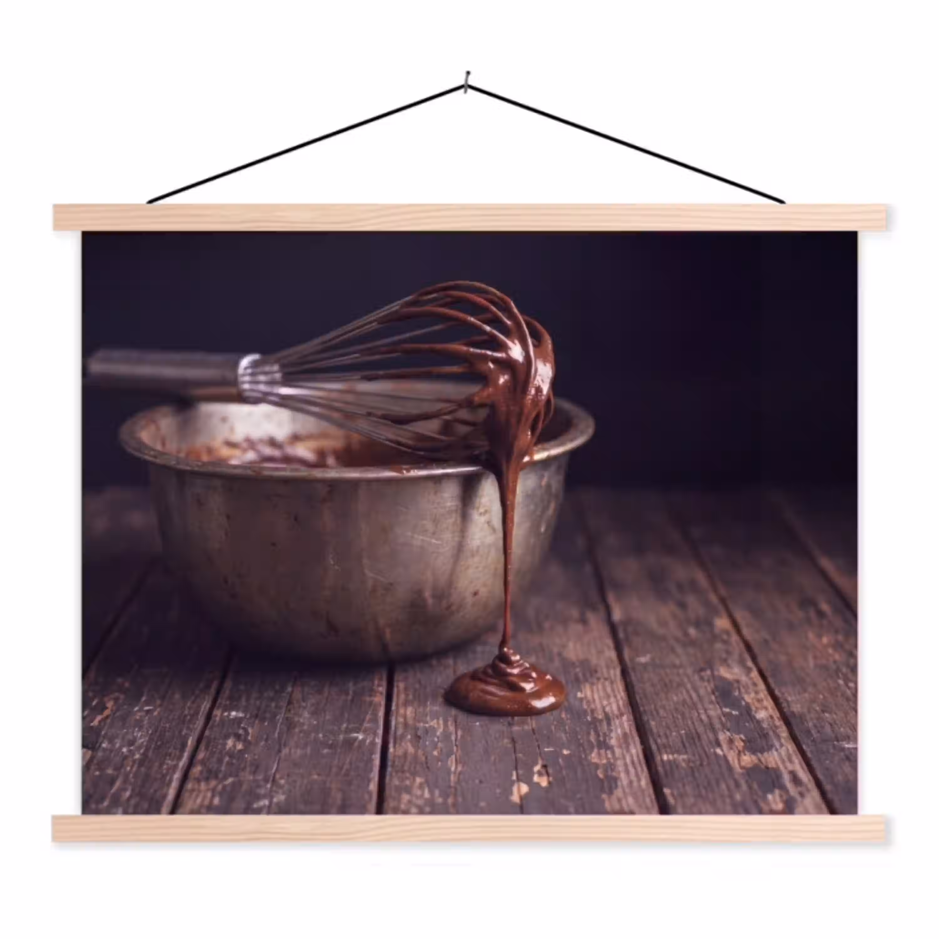 Chocolade - Beslag - Eten textielposter latten blank klein -3d