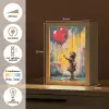 Meisje - Ballon - Hart - Graffiti Light Box met kabel (Tafellamp) klein -USP_NL