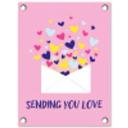 Envelop - Love - Hartjes - Valentijn tuinposter los doek klein -3d