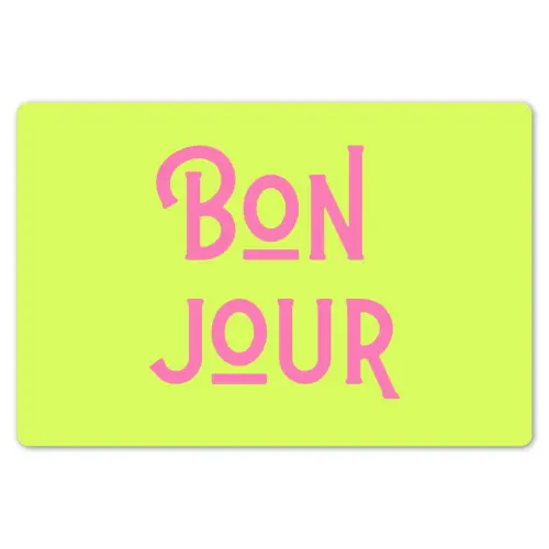 Groen - Roze bonjour - art-deco Placemat vinyl groot -zzsfeer1_Kitchenyeah-website