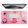 Roze - Bloemen - Cowboy Muismat XXL klein -3d