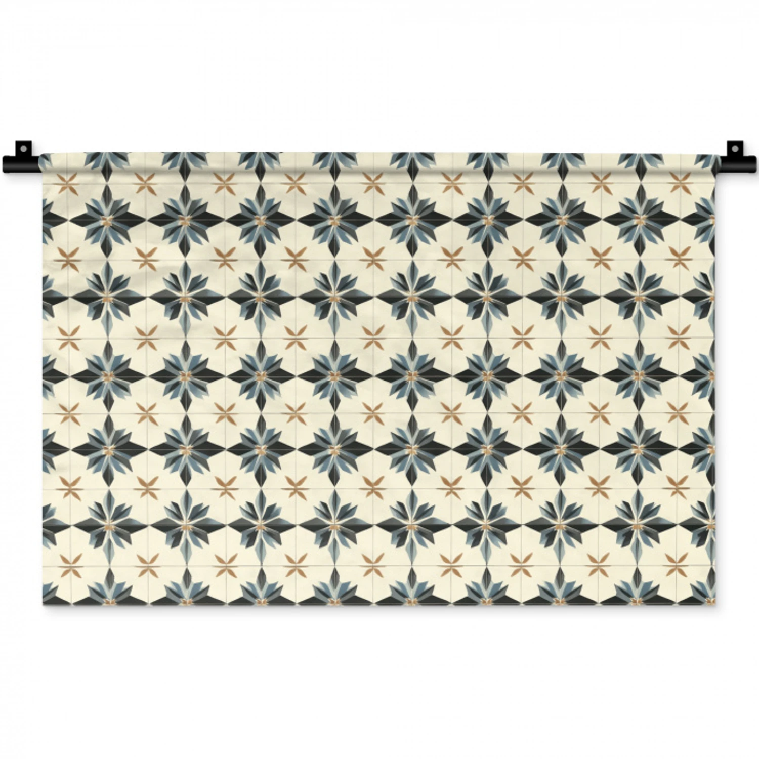 Sierlijk - Ornament - Blauw Wandkleed katoen klein 269 -zz3d