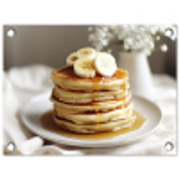 Pannenkoeken - Banaan - Siroop - Wit - Beige tuinposter los doek klein -3d