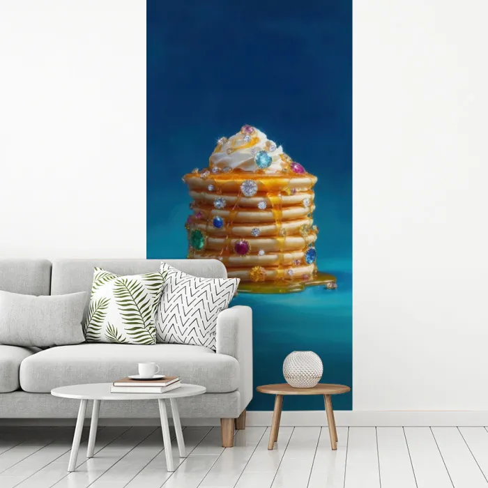Pannenkoeken - Steentjes - Glitter - Slagroom fotobehang vinyl groot -woonkamer