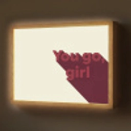 you go girl - 3D - Rood Light Box met batterij (Wandlamp) middel -z3d_website