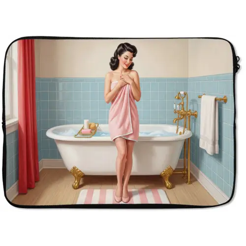 Badkamer - Vrouw - Roze laptophoes neopreen klein -zkaufland3dotto