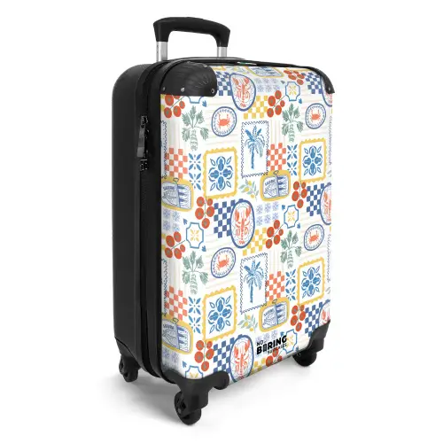Zomer strand print kleurrijk NBS - Handbagage koffer - Volwassenen Unisex middel -productfoto_3d