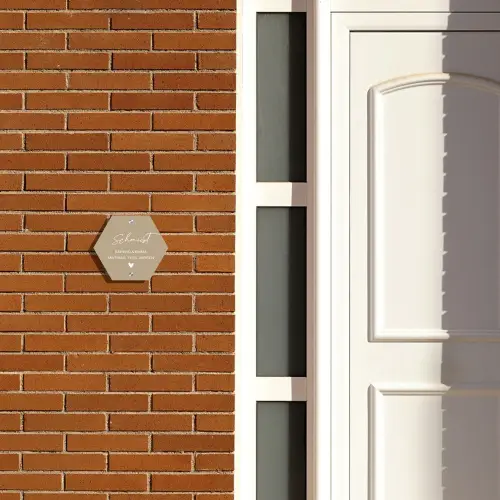 Zandkleur - Sierlijk Naambord Hexagon klein -sfeer3-hexagon-XS
