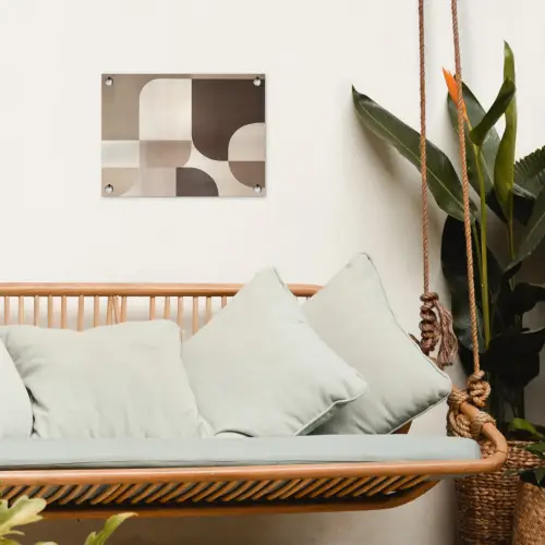 Geometrisch - Geweven structuur - Modern tuinposter los doek klein -sfeer7