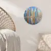 Skyline - Wolkenkrabbers - Water - Blauw Wandcirkel kunststof plaat 5mm dik klein -sfeer5