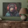 Graffiti - Chimpansee - Koptelefoon - Aap PET vilt klein -sfeer2