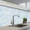 Zebra - Motief - Blauw - Wit keuken achterwand 2 middel 871 -3d_schuin