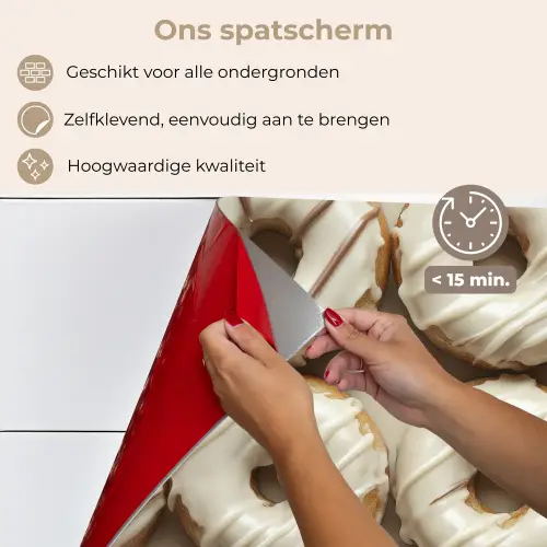 Donuts - Chocolade - Wit - Beige keuken achterwand spatscherm klein -spatscherm_NL