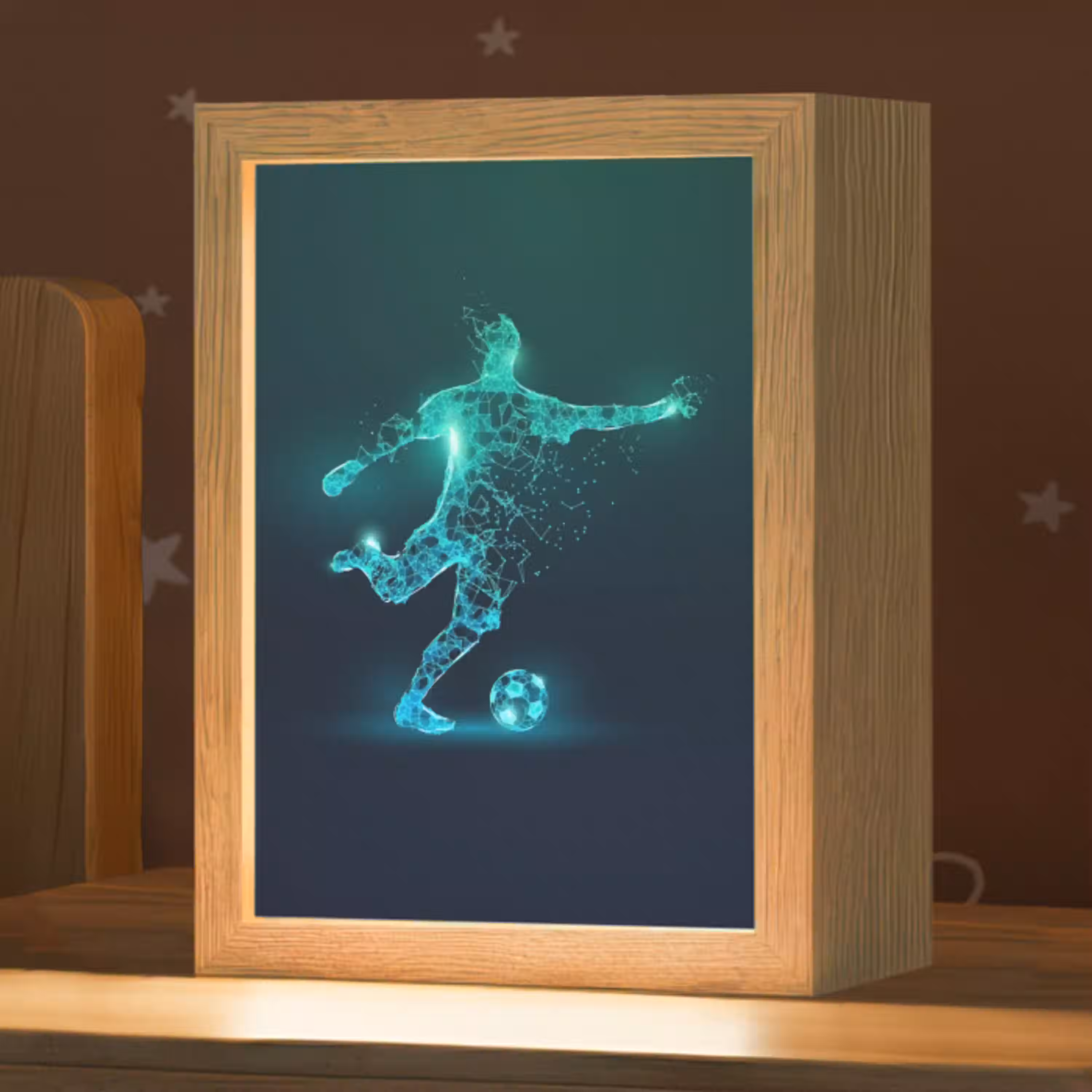 Voetballer - Trap - Blauw - Digitaal Light Box met kabel klein -zzz_3d_website