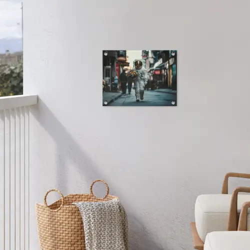 Boeket - Bloemen - Kleurrijk - Astronaut tuinposter los doek klein -sfeer8