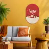 Illustratie - Kerstman - Rendieren - Rood Wandcirkel Ovaal Forex klein -sfeer4