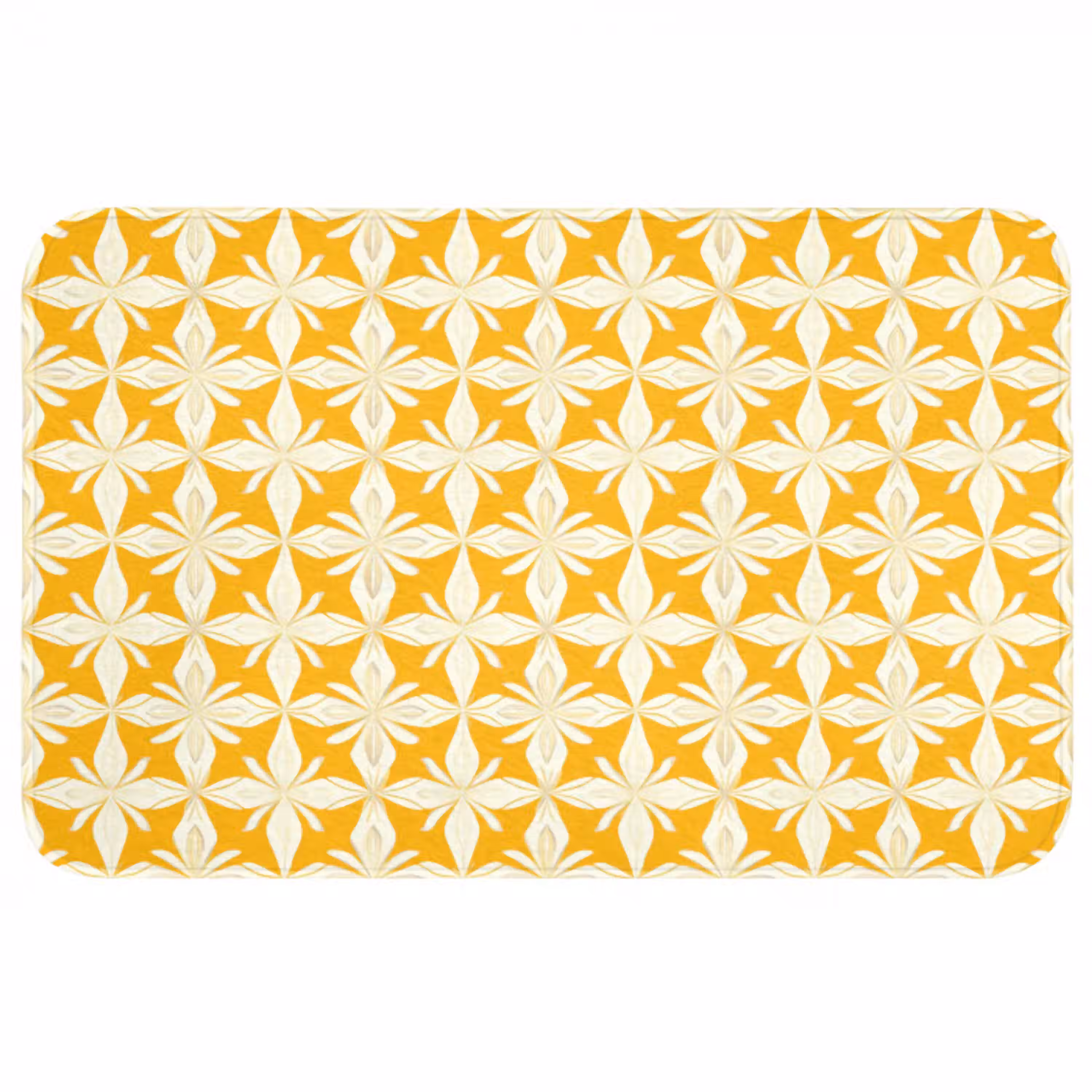 Patroon - Retro - Geel Badmat middel 997 -3d