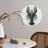Kreeft - Glossier - Groen - Wit Wandcirkel behangsticker klein -sfeer3