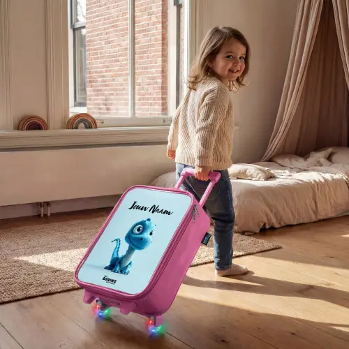 Blije Bronto Kinderkoffer - Roze klein -sfeer1