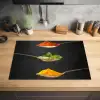 Kruiden - Lepel - Specerijen - Zwart - Italiaans Inductie beschermer vinyl 3mm klein -sfeer5