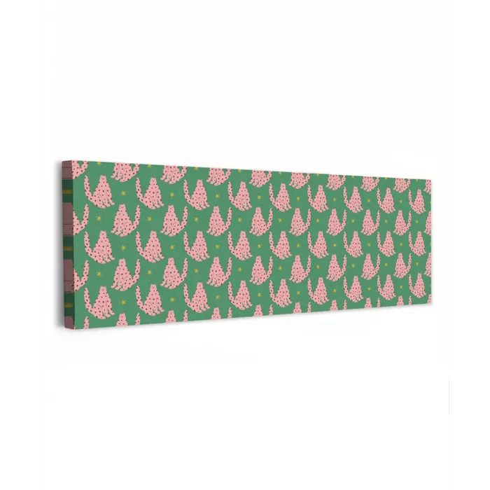 Groen - Katten - Stippen - Sterren canvas 2cm klein 828 -z3d