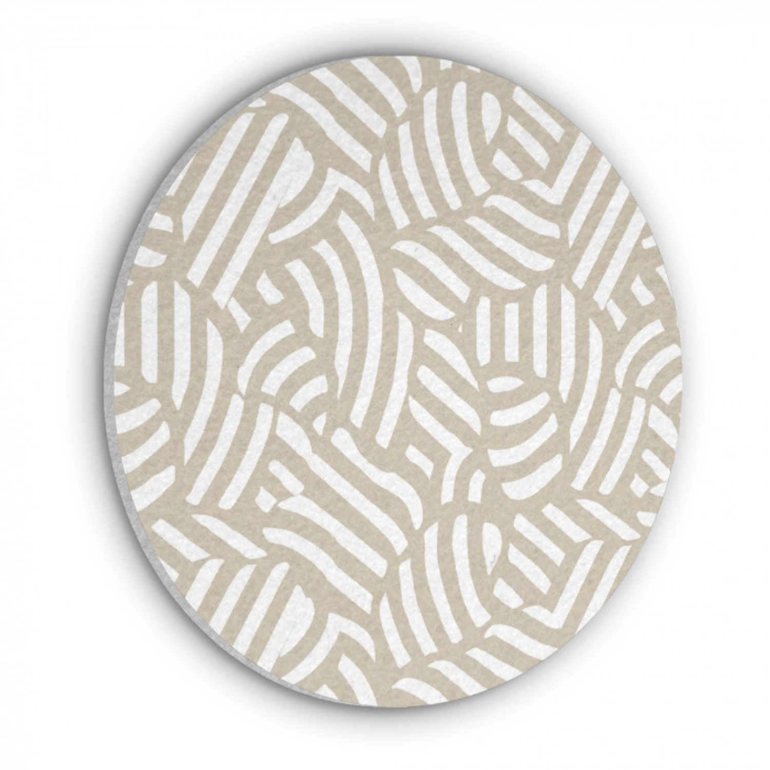 Abstract - Modern - Beige Akoestische PET Vilt - Rond klein 838 -3d