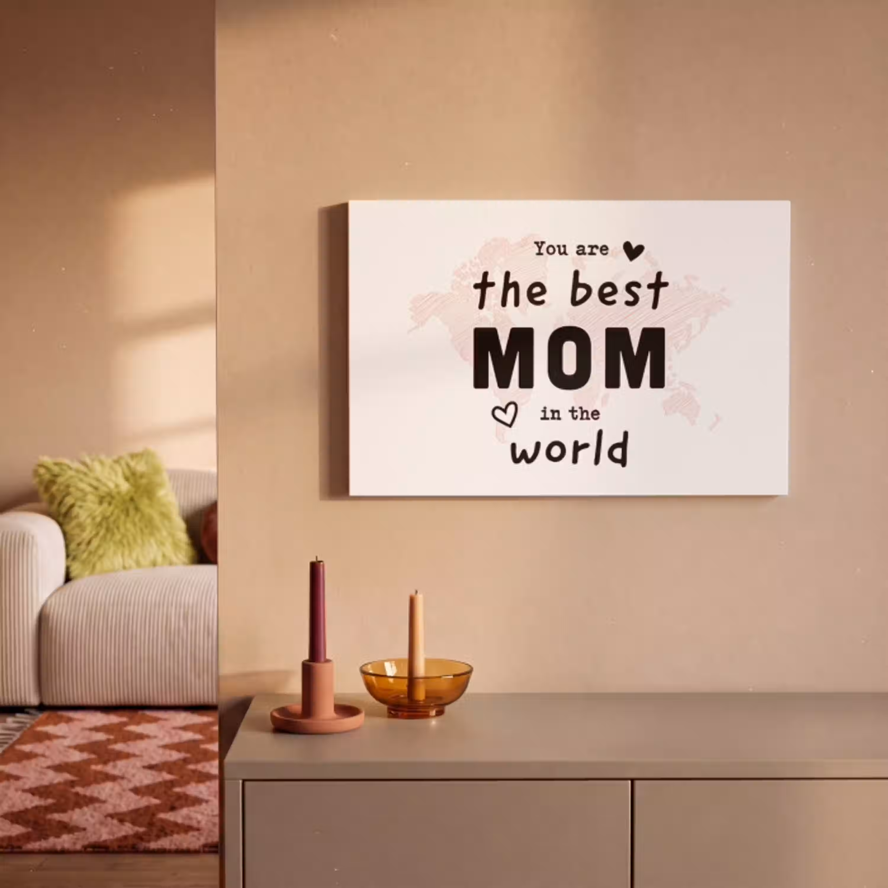 Quotes - You are the best mom in the world - Spreuken - Mama canvas 2cm klein -sfeer1