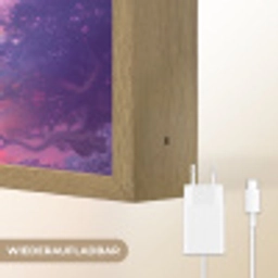 Eenhoorn - Fantasy - Kasteel - Meisje - Paars - Roze Light Box met batterij (Wandlamp kind) middel -USP_websiteoplaadbaarDE