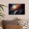 Ruimte - Planeten - Neon - Sterren canvas 2cm klein -sfeer1