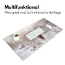 Edelhert - Bos - Sneeuw - Winter - Majestueus Muismat XXL klein -ysfeer4_duits