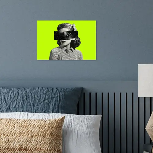 Vrouw - Sterrenhemel - Groen poster papier klein -sfeer2