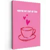 Thee - Roze - Valentijn - Tekst Tuinposter op houten frame 2 cm dik klein -3d